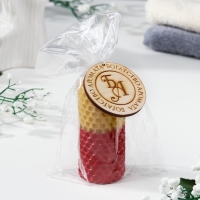 Свеча из вощины, медово-красная, 8 см