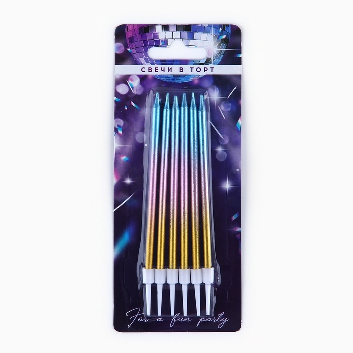 Свечи для торта &laquo;Make a wish&raquo;, 6 шт., 13 х 0,5 см