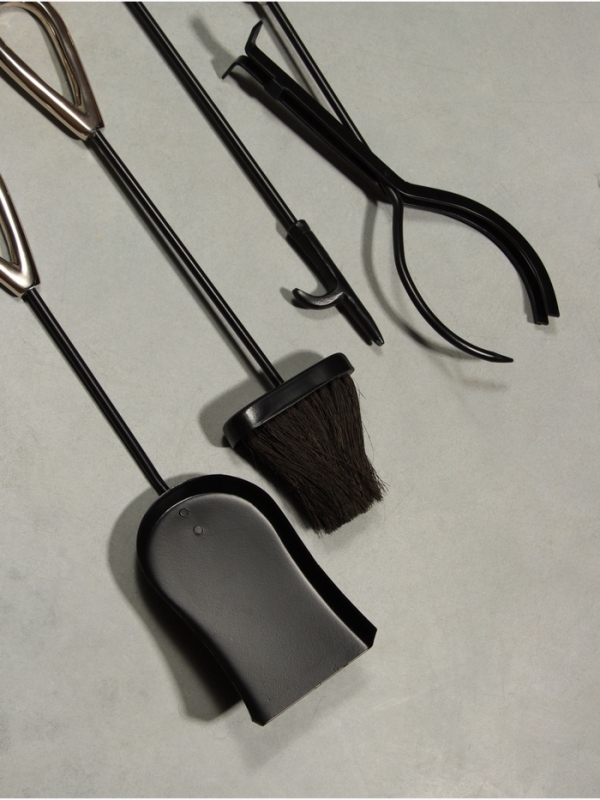 Каминный набор "Уголёк" сталь, 4 предмета, 17х17х63 см