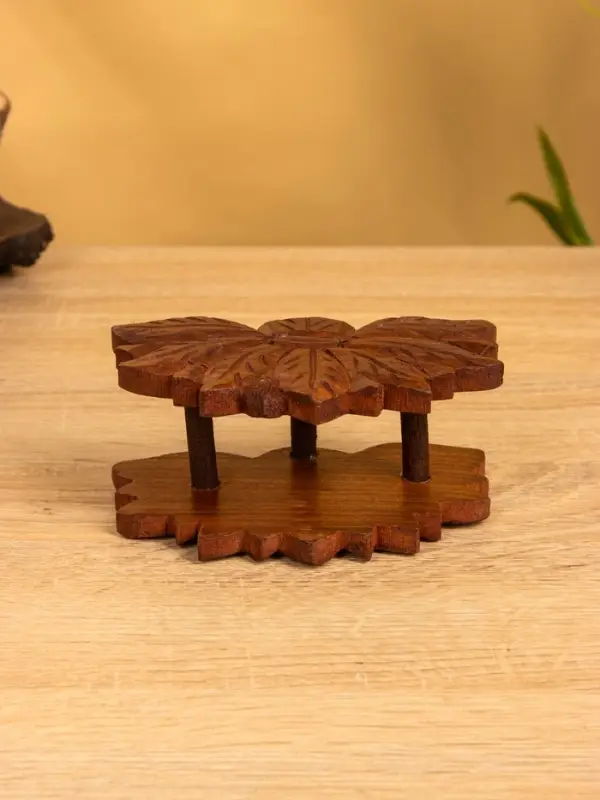 Подставка под горячее "Цветок" (набор 6 шт), 14х10х6 см, дерево шишам