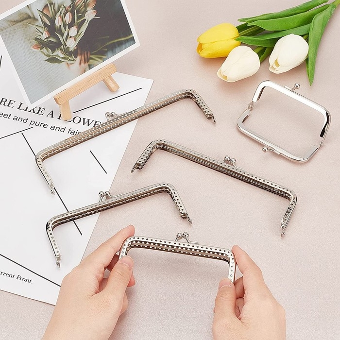 Фермуар пришивной «Прямоугольник», 20 см, цвет серебряный Фермуар пришивной «Прямоугольник», 20 см, цвет серебряный