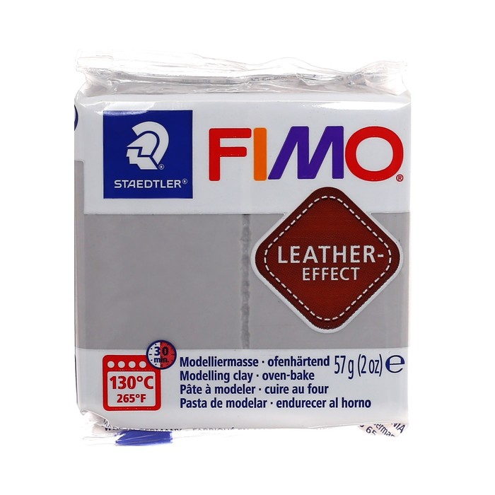 Пластика - полимерная глина, 57 г, Leather-effect (с эффектом кожи), голубо-серый