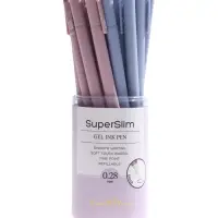 Ручка гелевая BrunoVisconti. Super Slim. Zefir 0.28мм, стерж/черн, МИКС