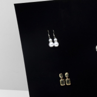 Подставка под серьги 60 пар, 5 рядов, 33&times;10&times;30 см, цвет чёрный