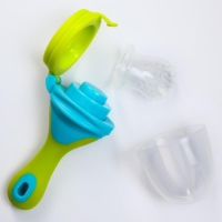 Ниблер для прикорма, с силиконовой сеточкой, цвет голубой/лайм