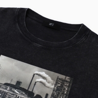 Футболка мужская MIST "Город" из вареного хлопка, цв. черный, р-р XL