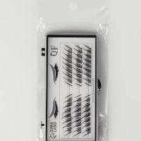 Ресницы накладные пучки СТРЕЛКА 10/12/14мм нейлон черный п/короб QF