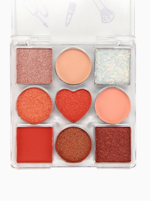 Тени для век 9 цветов, матовые и с шиммером, водостойкие