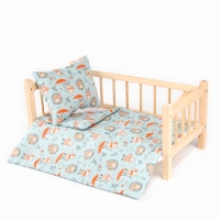 Кукольное постельное &laquo;Олени, Ёжики&raquo;, х/б: простынь, одеяло 46 &times; 36 см, подушка 23 &times; 17 см