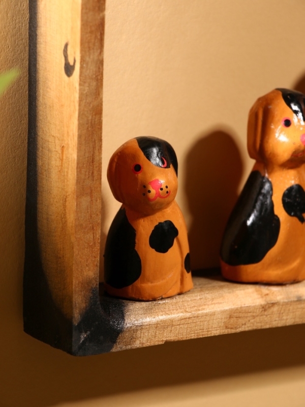 Сувенир интерьерный "Собаки в рамке" дерево 19х19 см