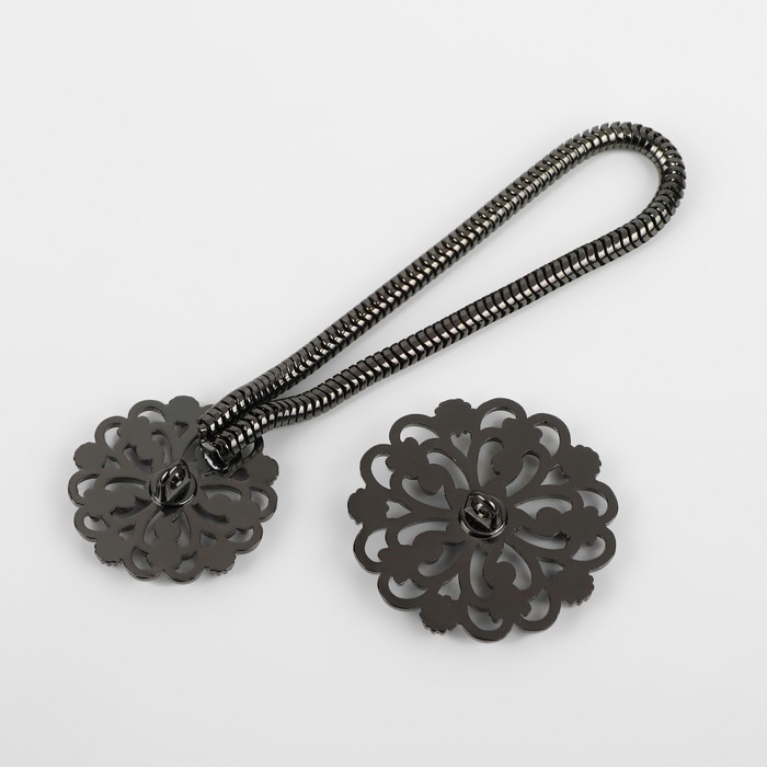 Декоративная застёжка &laquo;Круг&raquo;, 9,5 &times; 3 см, цвет чёрный