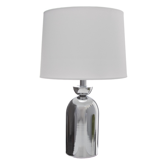 Настольная лампа с абажуром RISALUX &laquo;Джоел&raquo;, Е27, 40 Вт, хром, 25&times;25&times;42.5 см