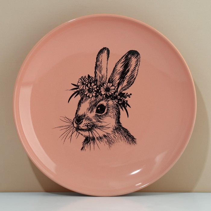 Тарелка керамическая &laquo;Зайка&raquo;, 25.5 см, цвет медный