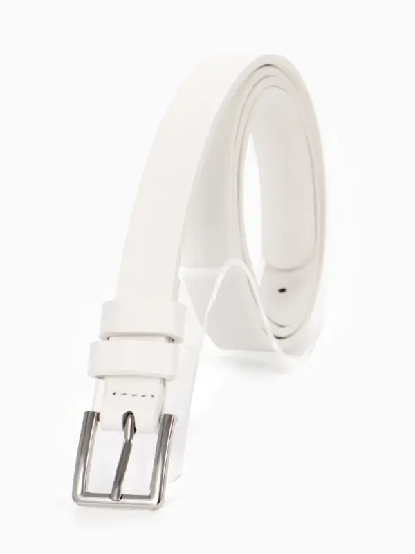 Ремень жен 03-01-02-01, Сент0225,  1,8*0,2*105 см, пряжка металл, 1 прок, белый