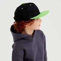 Бейсболка с прямым козырьком для мальчика MINAKU, размер 54, цвет чёрный/зеленый