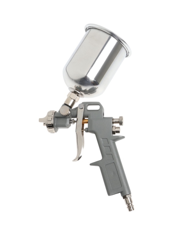 Краскораспылитель пневматический ТУНДРА, до 4 бар, сопло 1.5 мм, верхний бачок 0.6 л