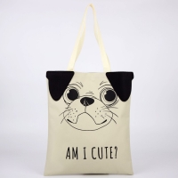 Сумка шопер &laquo;Песик&raquo;, 35&times;0.5&times;40 см, бежевый