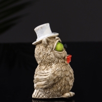 Набор фигур "4 совы на подносе" размер 20х10х10 см, бежевый