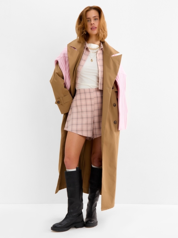 Комплект женский (блузка, шорты) MINAKU: Casual Collection цвет розовый клетка, размер 48