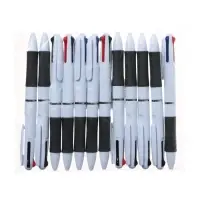 Ручка шариковая многоцветная, автоматическая, 3 цвета, стержень 0.8 мм, с резиновым держателем