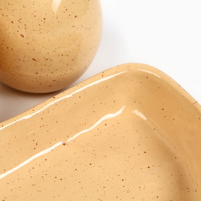 Набор для специй Набор для специй "Премиум Трио" солонка+перечница+подставка для зубочисток, каракум