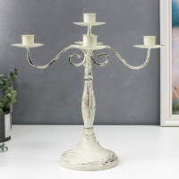 Подсвечник металл на 5 свечей "Прованс" белый состаренный 32х24х24 см Подсвечник металл на 5 свечей "Прованс" белый состаренный 32х24х24 см