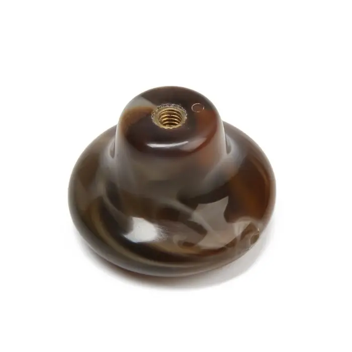 Ручка-кнопка CAPPIO, d=33 мм, акрил, цвет коричневый