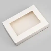 Коробка складная, с окном, белая, 28 х 20 х 5 см