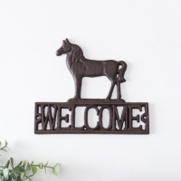 Сувенир настенный чугун "Конь - Welcome" 20,5х0,8х18 см