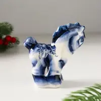 Сувенир Конь Яхонт, 8х8,5х3,5 см, гжель