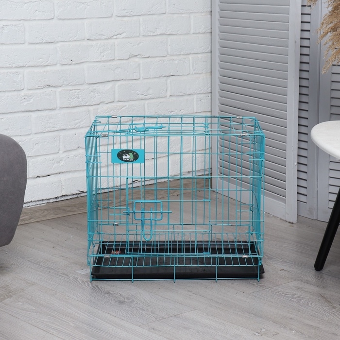 Клетка для собак 51 х 35 х 41 см, голубая