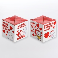 Бум-открытка «Влюблённый кот», сердечки , 12 х 18.5 см Бум-открытка «Влюблённый кот», сердечки , 12 х 18.5 см