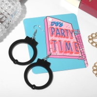 Серьги акриловые &laquo;Наручники&raquo;, цвет чёрный в серебре