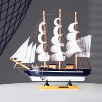 Корабль сувенирный средний &laquo;Фрея&raquo;, борта синие, 33х31х5 см , микс