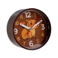 Будильник "Капибара", плавный ход, d=8 см, корпус коричневый