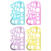 Линейка-трафарет, пластик, с транспортиром, для черчения фигур, МИКС Линейка-трафарет, пластик, с транспортиром, для черчения фигур, МИКС