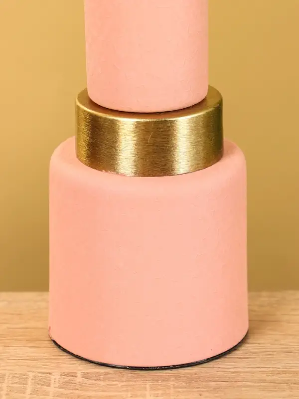 Подсвечник на 1 свечу текстурный "Пудровый" 10,5х10,5х20 см