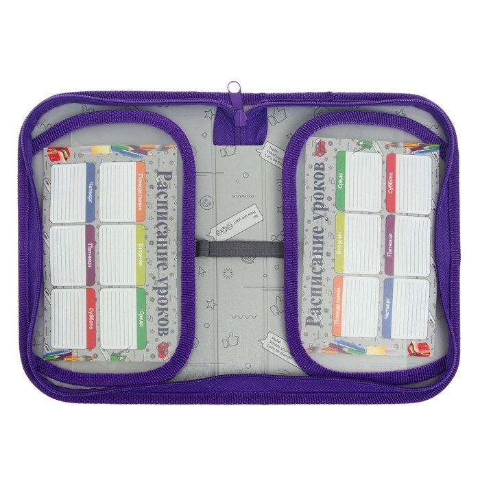 Пенал 1 секция, 130 х 210 х 40 мм, 2 откидные планки, тканевый, Calligrata TOP, Content "Совушка"