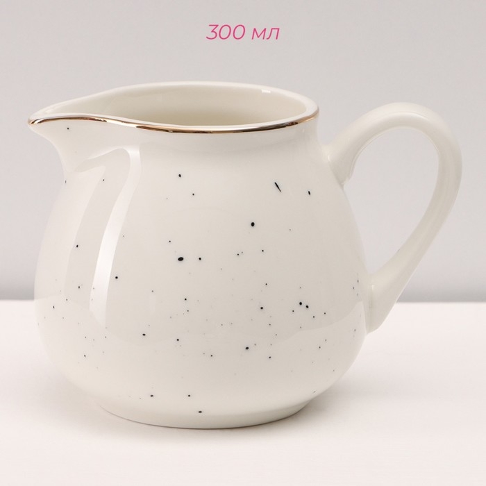 Сервиз фарфоровый чайный Доляна &laquo;Млечный путь&raquo;, 15 предметов: 6 чашек 220 мл, 6 блюдец d=13,5 см, молочник 300 мл, сахарница 350 мл, чайник 1000 мл, цвет белый