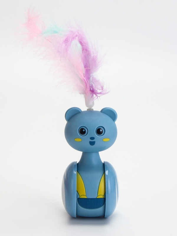 Игрушка-неваляшка с пером под лакомство, 11 х 6 см, Микс цветов Игрушка-неваляшка с пером под лакомство, 11 х 6 см, Микс цветов