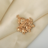 Кольцо для платка &laquo;Павлин&raquo;, цвет бело-зелёный в золоте