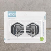 Крючки самоклеящиеся St&ouml;lz &laquo;Шестиугольник&raquo;, 2 шт, цвет чёрный