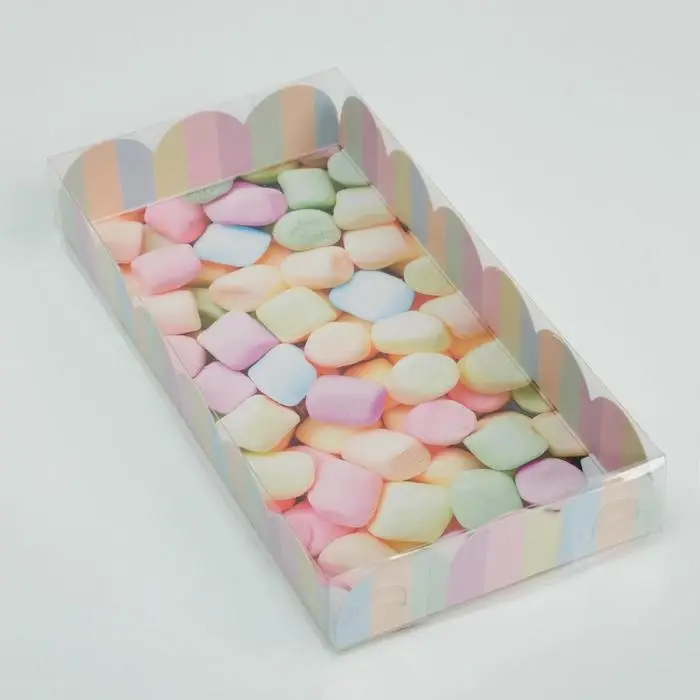 Коробка для печенья, кондитерская упаковка с пластиковой крышкой, You make me happy, 21 х 10.5 х 3 см