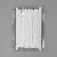 Рюш кружевной, с бусинами, 17 мм, 4,5 &plusmn; 0,5 м, цвет белый