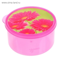 Ланч-бокс круглый FoodVibes &laquo;Цветы&raquo;, 500 мл
