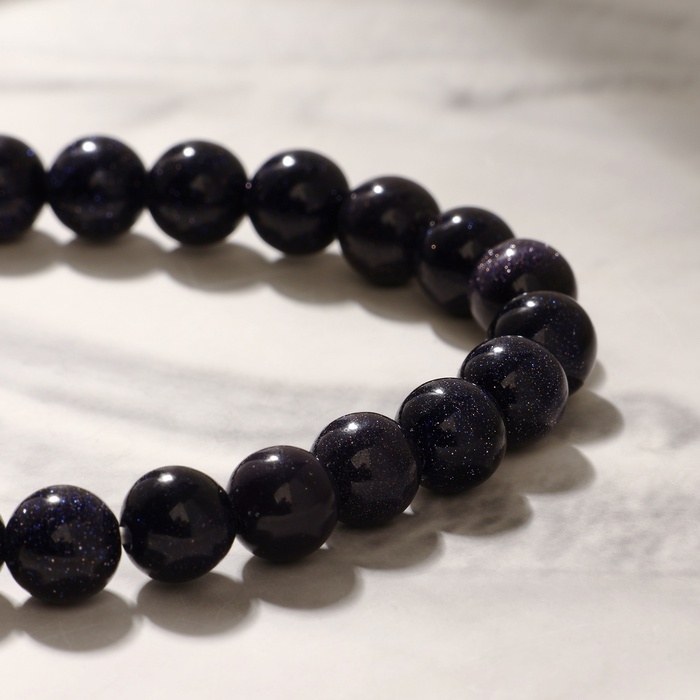 Браслет унисекс &laquo;Авантюрин синий&raquo;, камень, шар №8, d=5,5 см