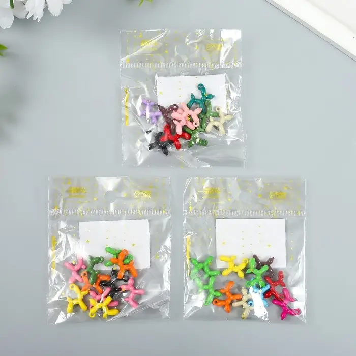 Металлический элемент, декоративная подвеска &laquo;Арт Узор. Надувной шарик: собака&raquo;, 0.6&times;1.4&times;1.9 см, МИКС