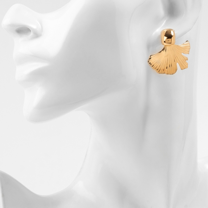 Серьги металл &laquo;Абстракция&raquo; хвост, цвет золото