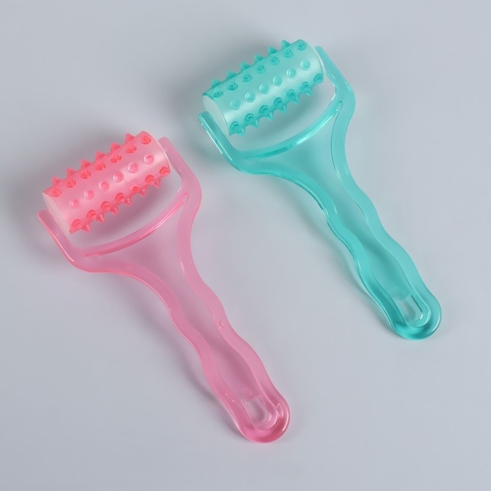 Массажёр - роллер, с шипами, 19 &times; 9 &times; 3,5 см, универсальный, цвет МИКС