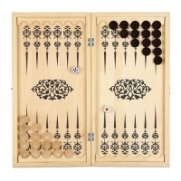 Нарды деревянные большие, настольная игра "Узор" 50 х 50 см, с шашками